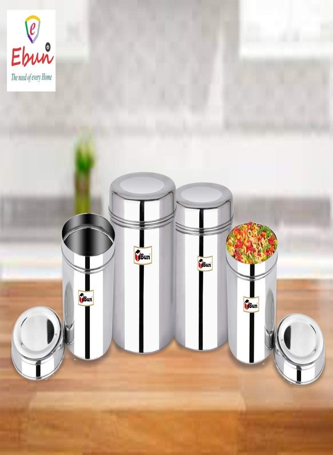 Ebun Stainless Steel Containers For Kitchen Storage 2.5 Kgs To 5 Kgs Steel Dabba Set For Kitchen Combo of 4 Dabba - Image 5